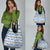 Samoa White Sunday Grocery Bag Samoan Tapa Blue Hibiscus - Polynesian Pride