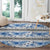 Samoa White Sunday Round Carpet Samoan Tapa Blue Hibiscus - Polynesian Pride
