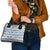 Samoa White Sunday Shoulder Handbag Samoan Tapa Blue Hibiscus - Polynesian Pride