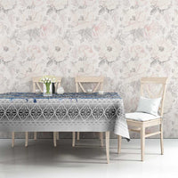 Samoa White Sunday Tablecloth Samoan Tapa Blue Hibiscus - Polynesian Pride