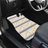 Samoa White Sunday Car Mats Samoan Tapa Yellow Hibiscus - Polynesian Pride