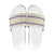Samoa White Sunday Slide Sandals Samoan Tapa Yellow Hibiscus - Polynesian Pride