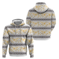 Samoa White Sunday Zip Hoodie Samoan Tapa Yellow Hibiscus - Polynesian Pride