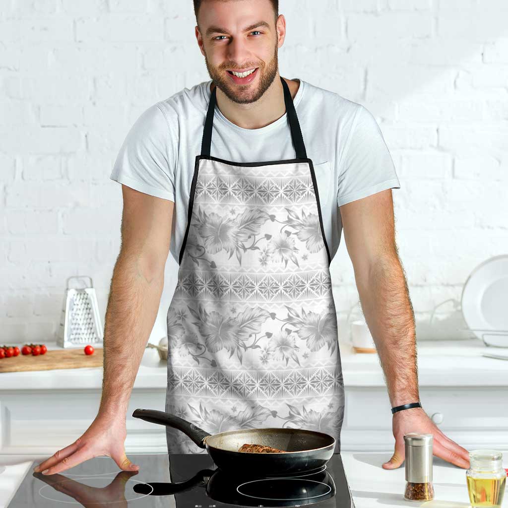 Samoa White Sunday Apron Samoan Tapa White Hibiscus - Polynesian Pride