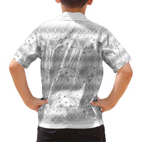 Samoa White Sunday Kid Hawaiian Shirt Samoan Tapa White Hibiscus - Polynesian Pride