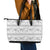 Samoa White Sunday Leather Tote Bag Samoan Tapa White Hibiscus - Polynesian Pride
