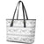 Samoa White Sunday Leather Tote Bag Samoan Tapa White Hibiscus - Polynesian Pride