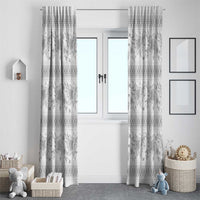 Samoa White Sunday Window Curtain Samoan Tapa White Hibiscus - Polynesian Pride