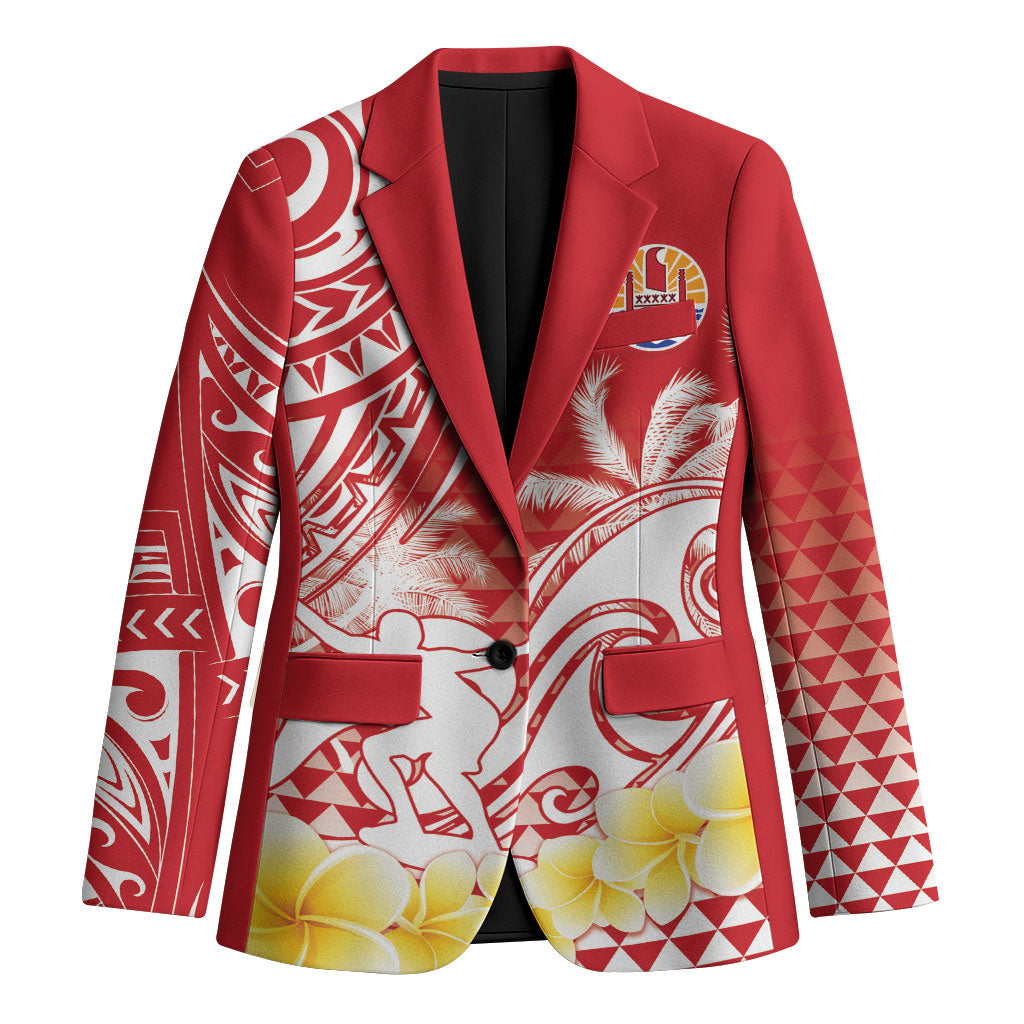 Personalised Tahiti Surfing Blazer Polynesian Style LT05 Unisex Red - Polynesian Pride