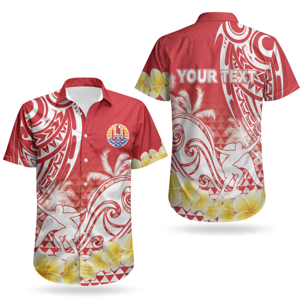 Personalised Tahiti Surfing Couples Matching Long Sleeve Bodycon Dress and Hawaiian Shirt Polynesian Style LT05 - Polynesian Pride