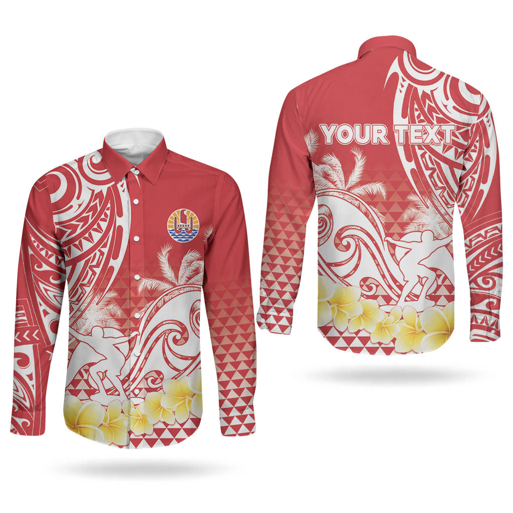 Personalised Tahiti Surfing Couples Matching Mermaid Dress and Long Sleeve Button Shirt Polynesian Style LT05 - Polynesian Pride