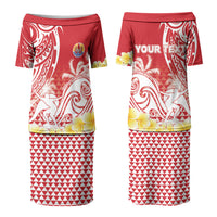 Personalised Tahiti Surfing Couples Matching Puletasi and Hawaiian Shirt Polynesian Style LT05 - Polynesian Pride