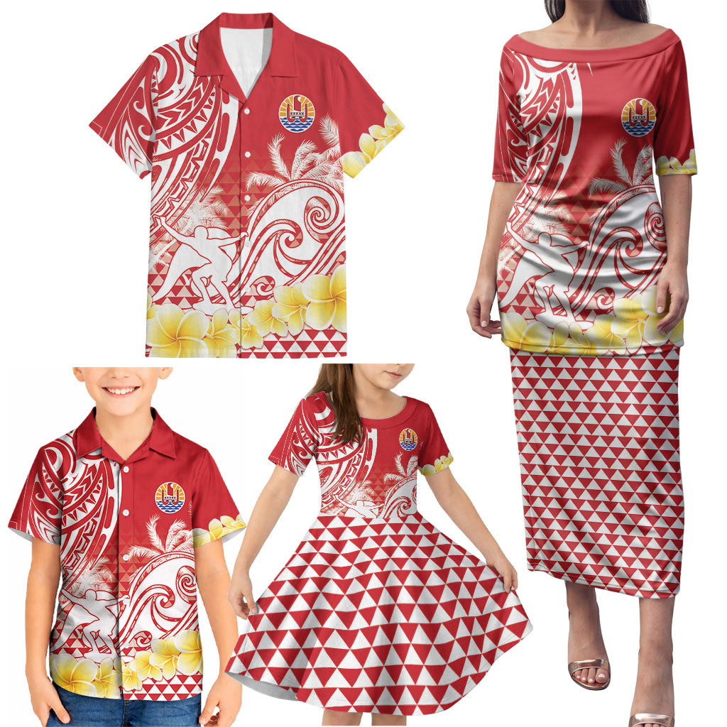 Personalised Tahiti Surfing Family Matching Puletasi and Hawaiian Shirt Polynesian Style LT05 - Polynesian Pride