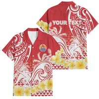 Personalised Tahiti Surfing Family Matching Puletasi and Hawaiian Shirt Polynesian Style LT05 Dad's Shirt - Short Sleeve Red - Polynesian Pride