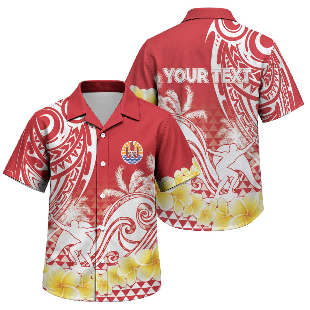 Personalised Tahiti Surfing Family Matching Summer Maxi Dress and Hawaiian Shirt Polynesian Style LT05 Son's Shirt Red - Polynesian Pride