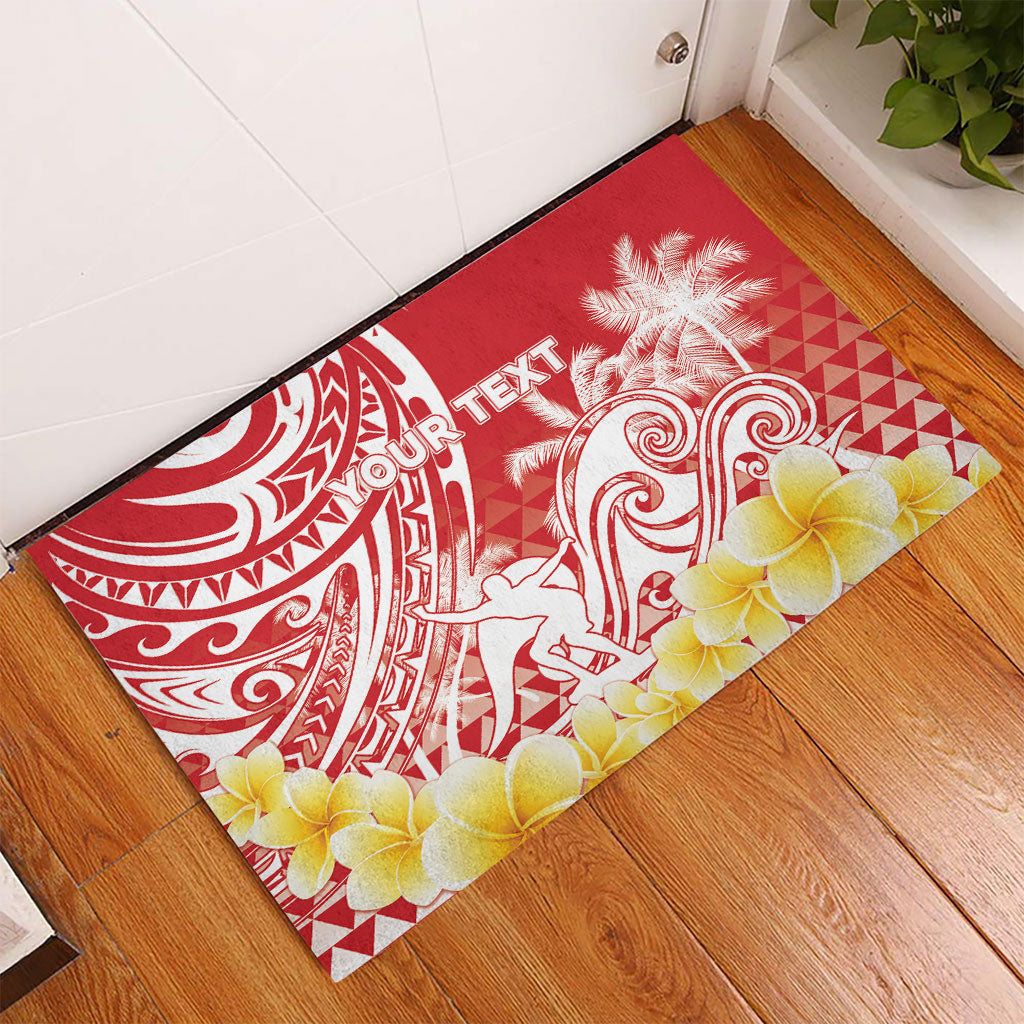Personalised Tahiti Surfing Rubber Doormat Polynesian Style LT05 - Polynesian Pride