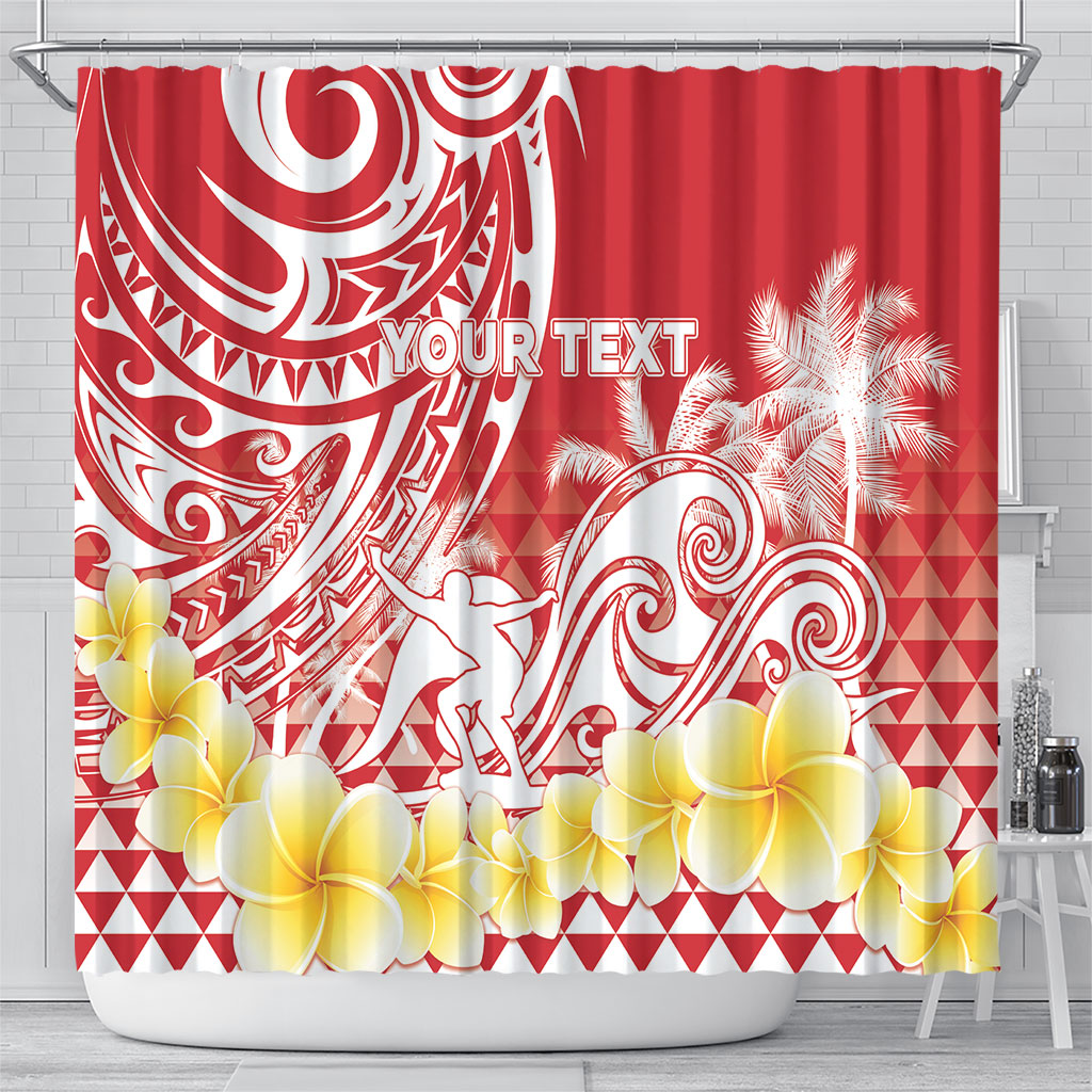 Personalised Tahiti Surfing Shower Curtain Polynesian Style LT05 - Polynesian Pride