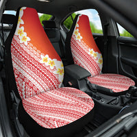 Tahiti Plumeria Tribal Pattern Car Seat Cover Wave Style Red LT05 One Size Red - Polynesian Pride