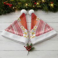 Tahiti Plumeria Tribal Pattern Christmas Santa Hat Wave Style Red LT05 - Polynesian Pride
