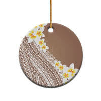 Tahiti Plumeria Tribal Pattern Ceramic Ornament Wave Style Brown LT05 - Polynesian Pride