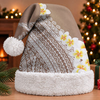Tahiti Plumeria Tribal Pattern Christmas Santa Hat Wave Style Brown LT05 With Fur Brown - Polynesian Pride