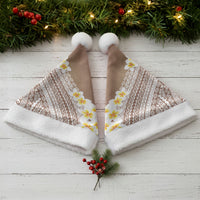 Tahiti Plumeria Tribal Pattern Christmas Santa Hat Wave Style Brown LT05 - Polynesian Pride