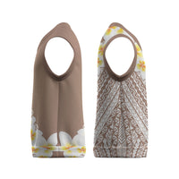Tahiti Plumeria Tribal Pattern Christmas Knitted V-Neck Vest Wave Style Brown LT05 - Polynesian Pride