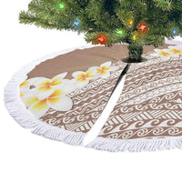 Tahiti Plumeria Tribal Pattern Tree Skirt Wave Style Brown LT05 - Polynesian Pride