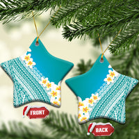 Tahiti Plumeria Tribal Pattern Ceramic Ornament Wave Style Turquoise LT05 Star Turquoise - Polynesian Pride