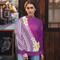 Tahiti Plumeria Tribal Pattern Ugly Christmas Sweater Wave Style Purple LT05 - Polynesian Pride