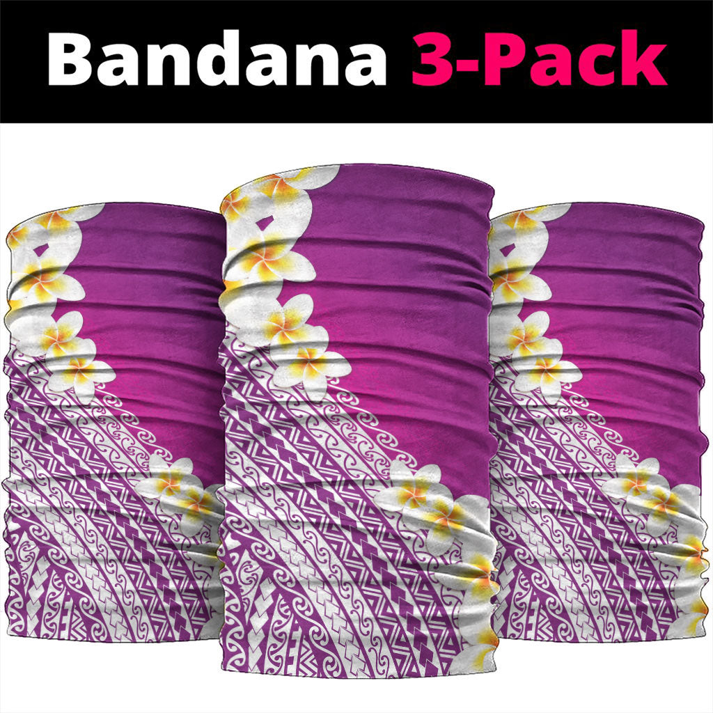 Tahiti Plumeria Tribal Pattern Neck Gaiter Wave Style Purple LT05 package One Size: 25*50cm Purple - Polynesian Pride