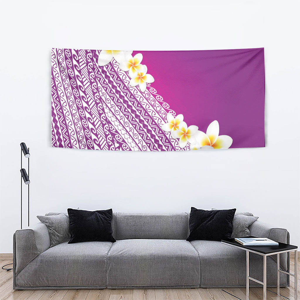 Tahiti Plumeria Tribal Pattern Tapestry Wave Style Purple LT05 - Polynesian Pride