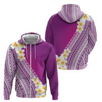Tahiti Plumeria Tribal Pattern Zip Hoodie Wave Style Purple LT05 - Polynesian Pride