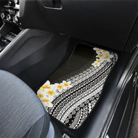 Tahiti Plumeria Tribal Pattern Car Mats Wave Style Black LT05 - Polynesian Pride