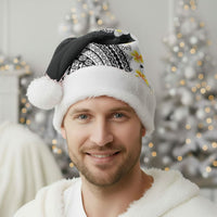 Tahiti Plumeria Tribal Pattern Christmas Santa Hat Wave Style Black LT05 - Polynesian Pride