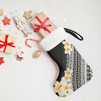 Tahiti Plumeria Tribal Pattern Christmas Stocking Wave Style Black LT05 - Polynesian Pride