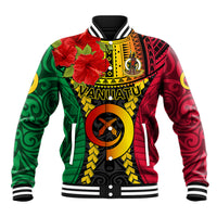 Personalized Vanuatu Baseball Jacket Vanuatuan Coat Of Arms Mix Pig Tusk Poynesian Pattern LT05 Unisex Reggae - Polynesian Pride