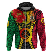 Personalized Vanuatu Hoodie Vanuatuan Coat Of Arms Mix Pig Tusk Poynesian Pattern LT05 - Polynesian Pride