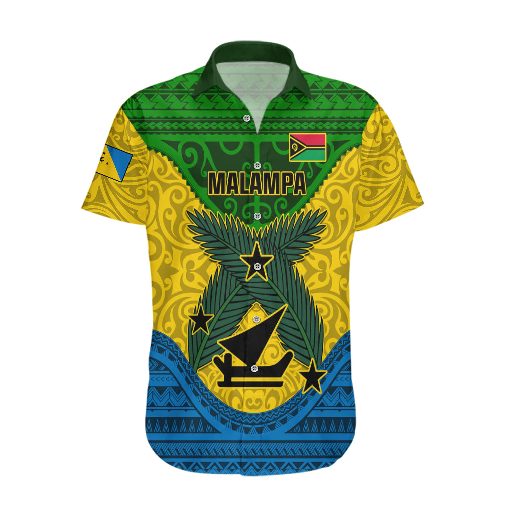 Personalized Vanuatu Malampa Province Hawaiian Shirt Coat Of Arms And Namele Fern Polynesian Pattern LT05 Yellow - Polynesian Pride