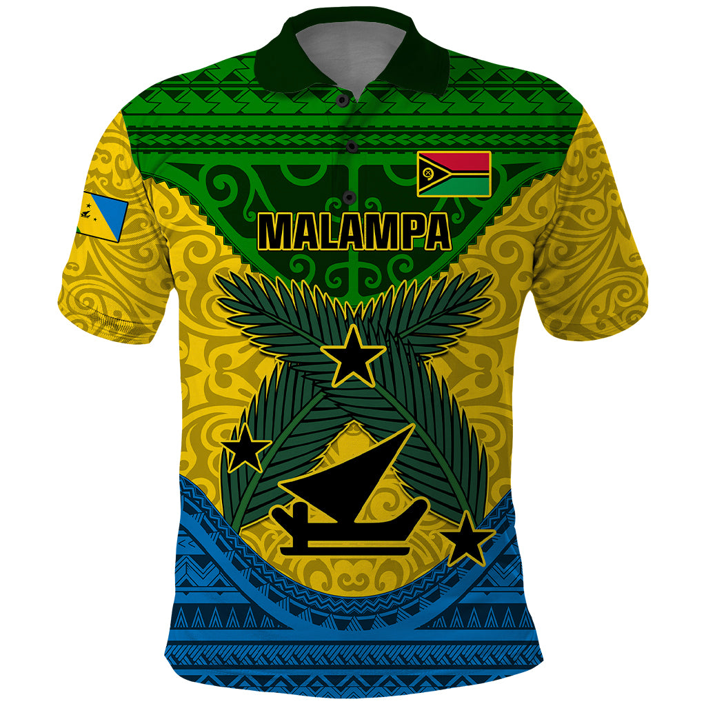 Personalized Vanuatu Malampa Province Polo Shirt Coat Of Arms And Namele Fern Polynesian Pattern LT05 Yellow - Polynesian Pride