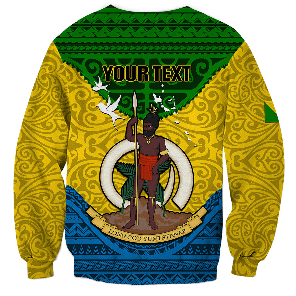 Personalized Vanuatu Malampa Province Sweatshirt Coat Of Arms And Namele Fern Polynesian Pattern LT05 - Polynesian Pride