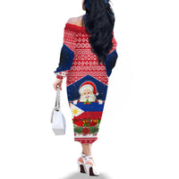 Personalised Philippines Christmas Family Matching Off Shoulder Long Sleeve Dress and Hawaiian Shirt Filipino Parol Maligayang Pasko LT05 - Polynesian Pride