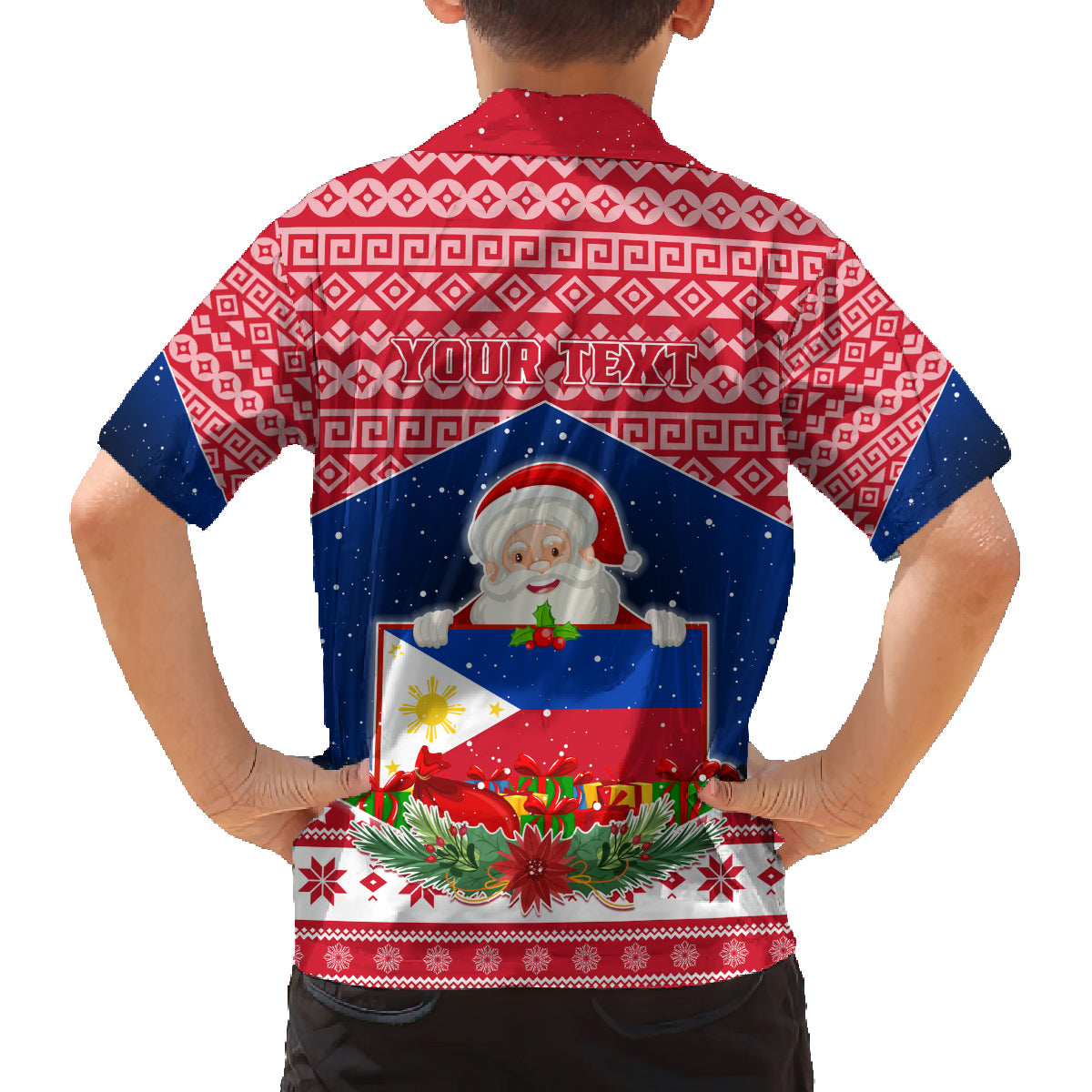 Personalised Philippines Christmas Family Matching Tank Maxi Dress and Hawaiian Shirt Filipino Parol Maligayang Pasko LT05 - Polynesian Pride
