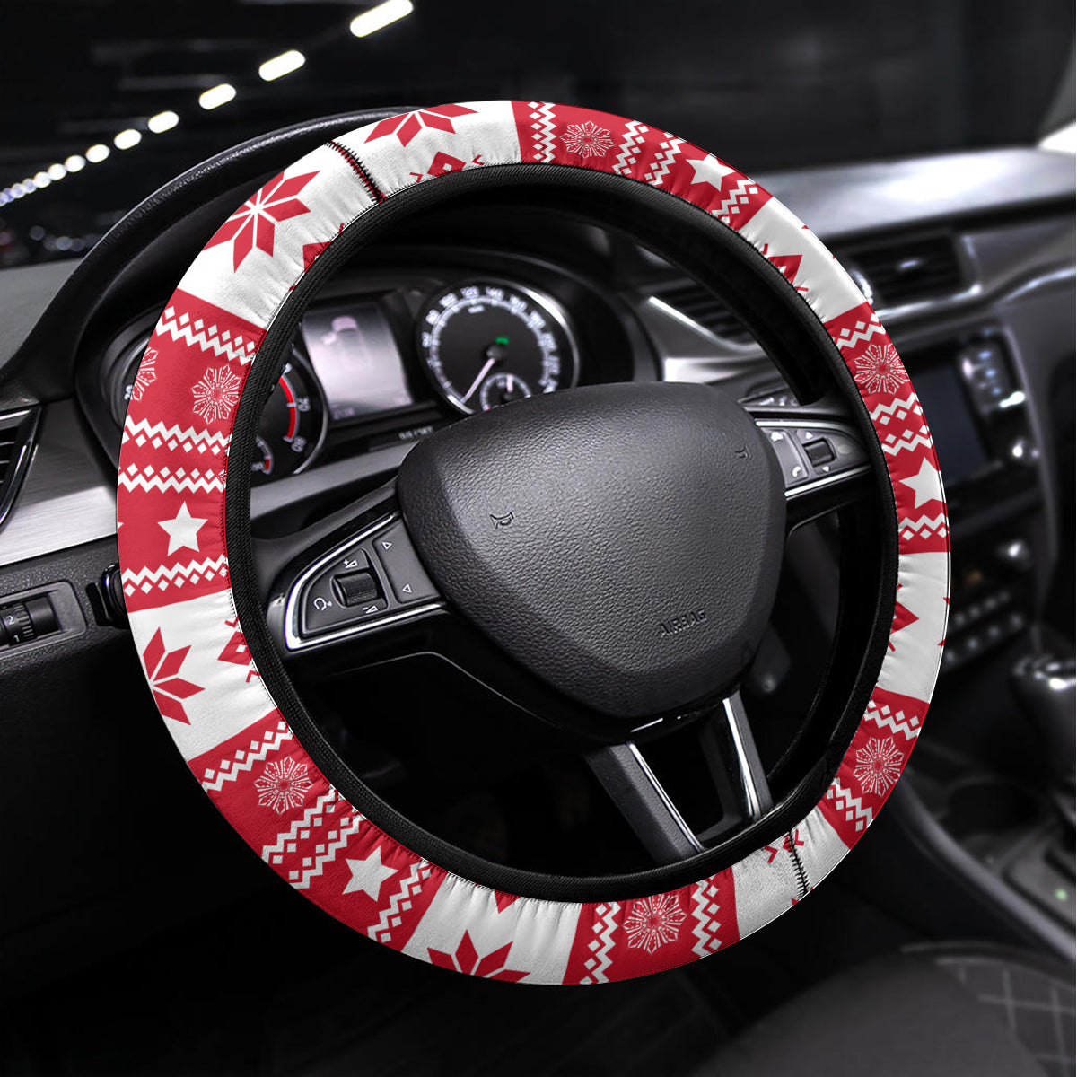 Philippines Christmas Steering Wheel Cover Filipino Parol Maligayang Pasko LT05 Universal Fit Red - Polynesian Pride