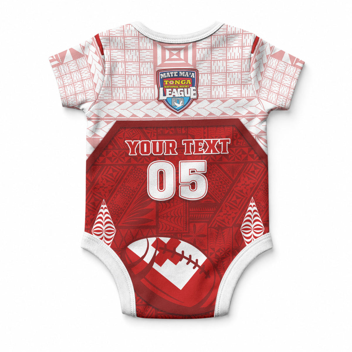 Custom Tonga Rugby Baby Onesie 2023 Pacific Championships Kupesi Ngatu Mate Maa LT05 - Polynesian Pride