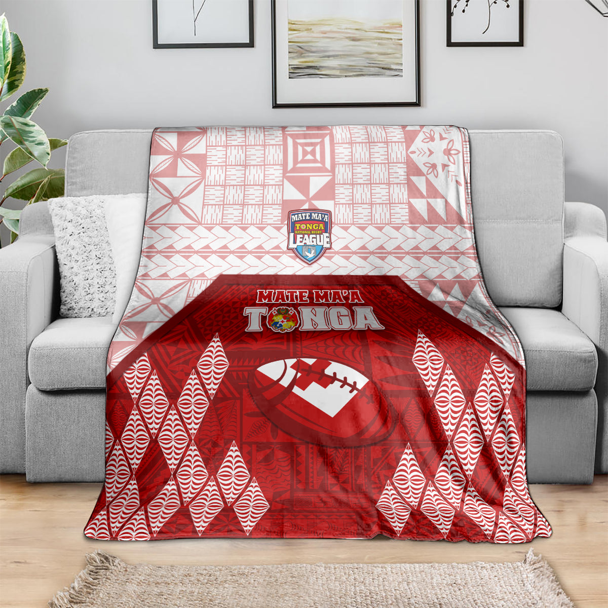 Tonga Rugby Blanket 2023 Pacific Championships Kupesi Ngatu Mate Maa LT05 - Polynesian Pride