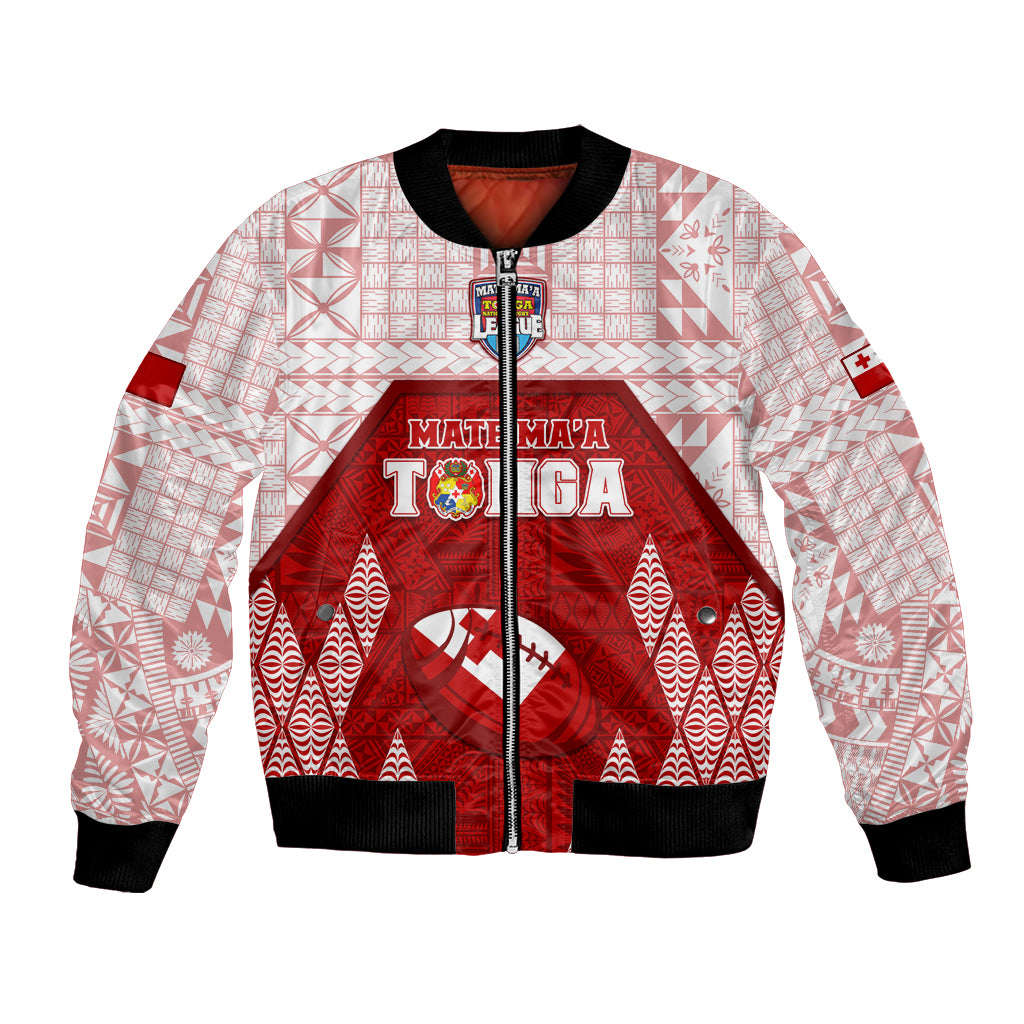 Custom Tonga Rugby Bomber Jacket 2023 Pacific Championships Kupesi Ngatu Mate Maa LT05 Unisex Red - Polynesian Pride