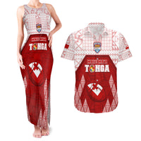 Custom Tonga Rugby Couples Matching Tank Maxi Dress and Hawaiian Shirt 2023 Pacific Championships Kupesi Ngatu Mate Maa LT05 Red - Polynesian Pride