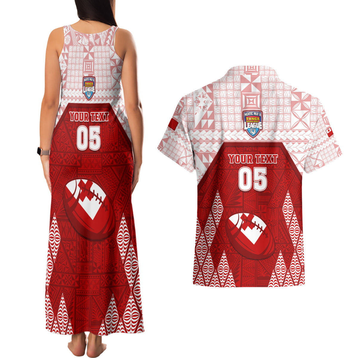 Custom Tonga Rugby Couples Matching Tank Maxi Dress and Hawaiian Shirt 2023 Pacific Championships Kupesi Ngatu Mate Maa LT05 - Polynesian Pride