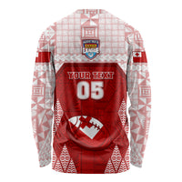 Custom Tonga Rugby Long Sleeve Shirt 2023 Pacific Championships Kupesi Ngatu Mate Maa LT05 - Polynesian Pride